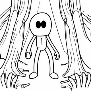 Creepy Enderman In The Forest Coloring Page 18640-15015