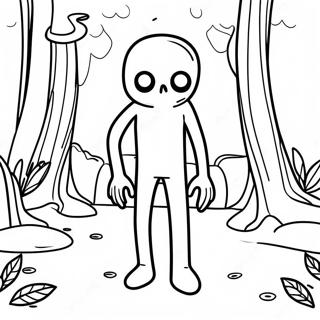 Creepy Enderman In The Forest Coloring Page 18640-15016