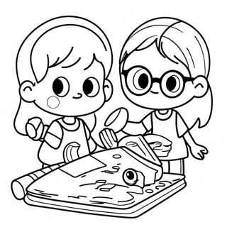 Friendly Kids Sharing Coloring Page 18650-15019