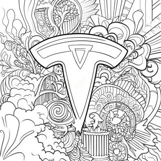 Tesla Logo Coloring Page 1871-1538