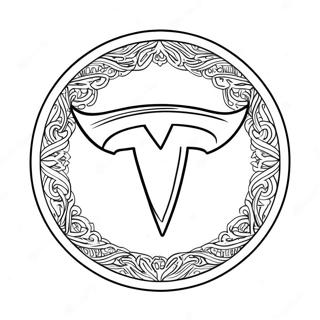 Tesla Logo Coloring Page 1871-1539