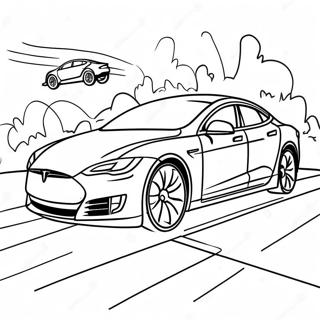 Tesla Model S In Motion Coloring Page 1872-1557