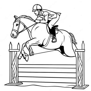 Show Jumping Horse Coloring Page 18731-15082