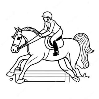 Elegant Show Jumping Horse Coloring Page 18732-15086