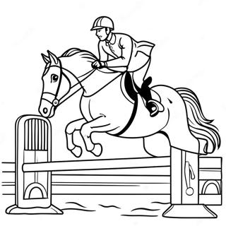 Elegant Show Jumping Horse Coloring Page 18732-15087