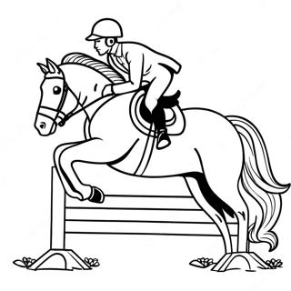 Elegant Show Jumping Horse Coloring Page 18732-15088