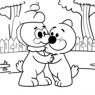 Elmo And Abby Playing In The Park Coloring Page 18742-15094