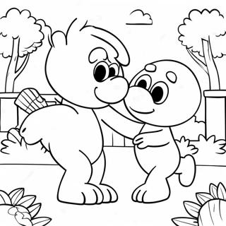 Elmo And Abby Playing In The Park Coloring Page 18742-15095