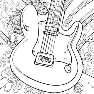 Electric Guitar Rock Star Coloring Page 18762-15111