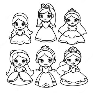 Adorable Disney Princesses Coloring Page 18782-15124