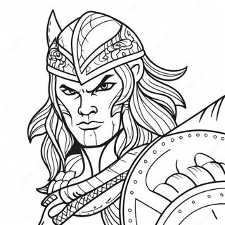 Fierce Warrior Coloring Page 18812-15147