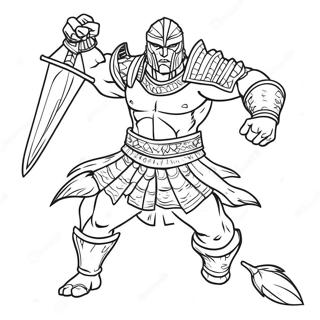 Fierce Warrior Coloring Page 18812-15148