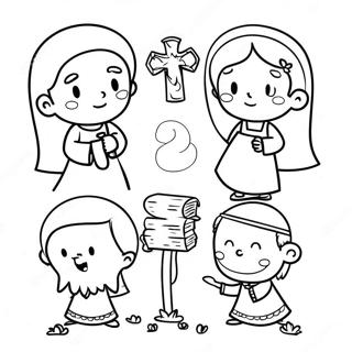 Cute Bible Characters Coloring Page 18822-15162