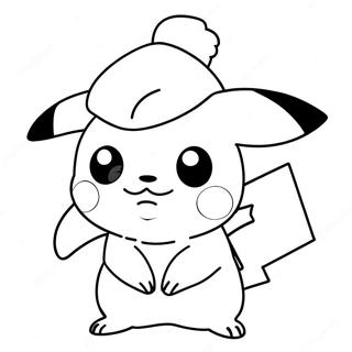 Pikachu In Santa Hat Coloring Page 1882-1545