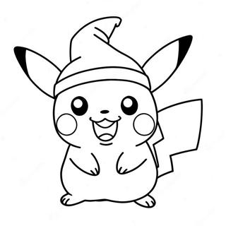 Pikachu In Santa Hat Coloring Page 1882-1546