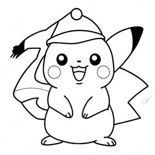 Pikachu In Santa Hat Coloring Page 1882-1547