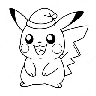 Pikachu In Santa Hat Coloring Page 1882-1548