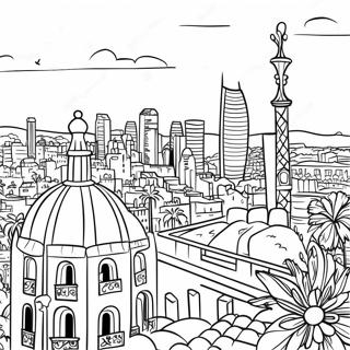 Barcelona City Skyline Coloring Page 18851-15179