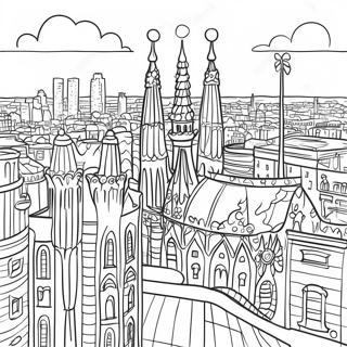 Barcelona City Skyline Coloring Page 18851-15180