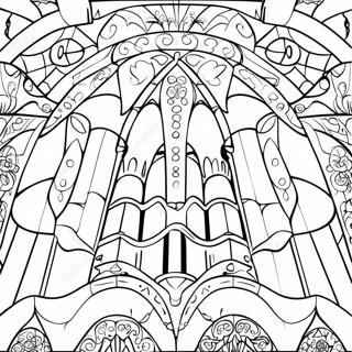 Colorful Barcelona Gaudi Architecture Coloring Page 18852-15188