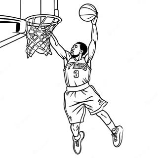 76ers Basketball Player Dunking Coloring Page 18862-15189