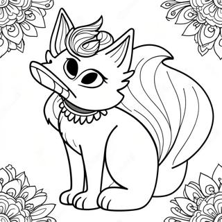 Nine Tailed Fox Mythical Creature Coloring Page 18871-15195