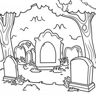 Graveyard Scene Coloring Page 18891-15208