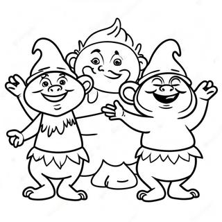 Happy Trolls Dancing Coloring Page 18902-15225