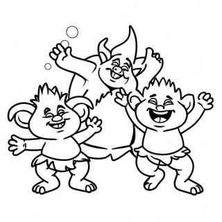 Happy Trolls Dancing Coloring Page 18902-15226