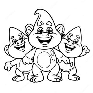 Happy Trolls Dancing Coloring Page 18902-15227