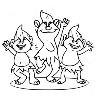 Happy Trolls Dancing Coloring Page 18902-15228