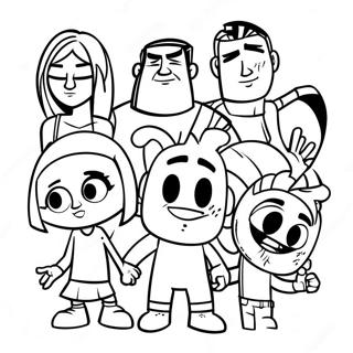 Total Drama Characters Coloring Page 18922-15240