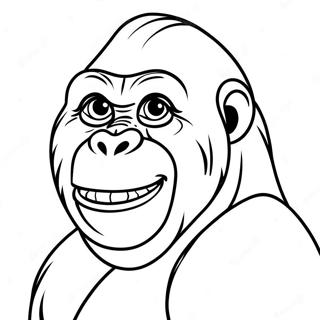 Ivan The Gorilla In A Joyful Pose Coloring Page 18932-15245