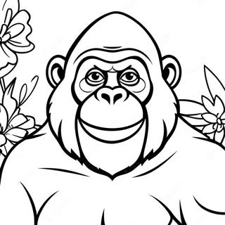 Ivan The Gorilla In A Joyful Pose Coloring Page 18932-15246