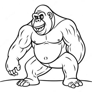 Ivan The Gorilla In A Joyful Pose Coloring Page 18932-15248