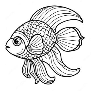 Colorful Beta Fish Swimming Coloring Page 18952-15258