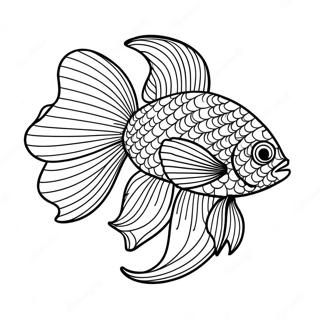 Colorful Beta Fish Swimming Coloring Page 18952-15259