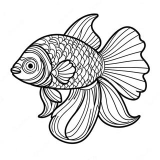 Colorful Beta Fish Swimming Coloring Page 18952-15260