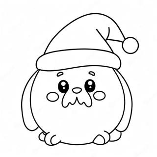 Cute Squishmallow With Santa Hat Coloring Page 18962-15265