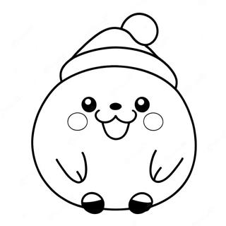 Cute Squishmallow With Santa Hat Coloring Page 18962-15267