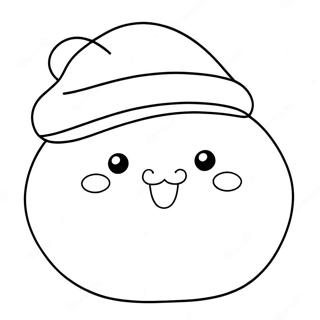 Cute Squishmallow With Santa Hat Coloring Page 18962-15268