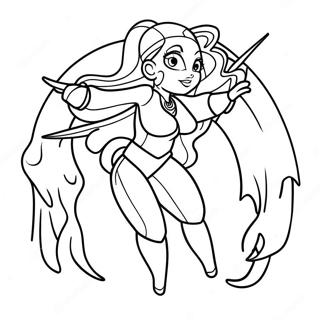 Starfire In Action Coloring Page 18992-15296