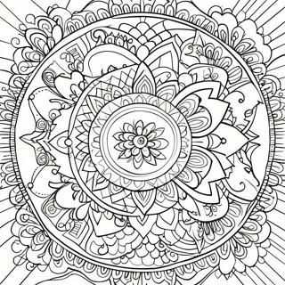 Folk Art Mandala Coloring Page 19011-15301