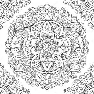 Folk Art Mandala Coloring Page 19011-15302