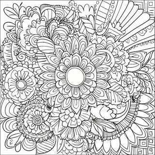 Folk Art Mandala Coloring Page 19011-15303