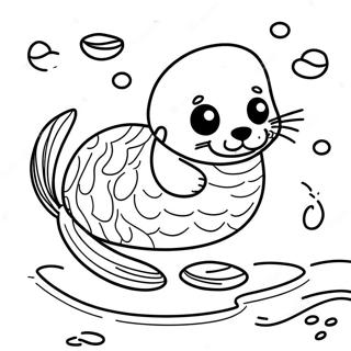 Sea Otter Swimming Playfully Coloring Page 19021-15309