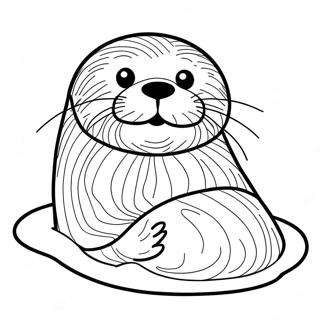 Sea Otter Swimming Playfully Coloring Page 19021-15310