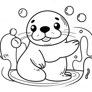 Sea Otter Swimming Playfully Coloring Page 19021-15311