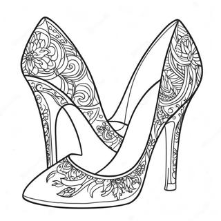 Elegant High Heel Shoes Coloring Page 19032-15329