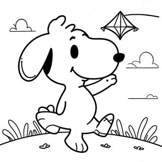 Snoopy Flying A Kite Coloring Page 19062-15349